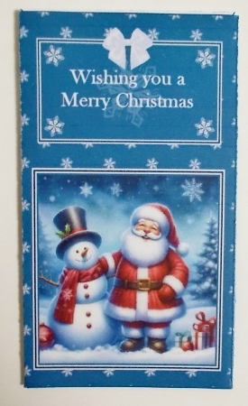 Santa & snowman scalloped edged money wallet. by Pam Stubley