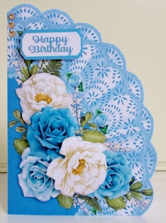 Birthday Roses Shaped 5 x 7 Card by Pam Stubley
