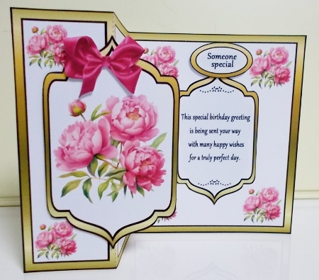 Fancy foldback Pretty peonies by Pam Stubley
