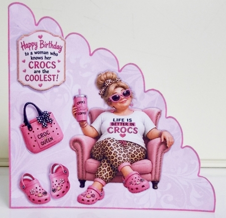 Birthday Crocs Shaped 7 x 7 Card by Pam Stubley