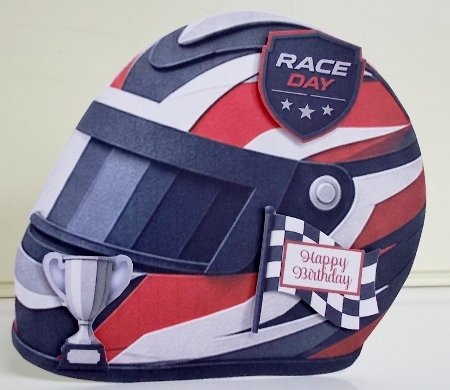 Motorbike Helmet Shaped 7 x 7 Card by Pam Stubley