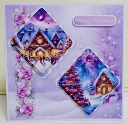 Snowy Village - Double Diamond Card Mini Kit by Pam Stubley