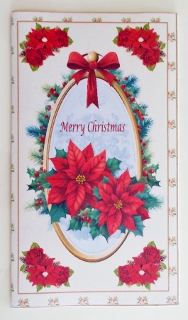 Holly & poinsettia scalloped edged money wallet. by Pam Stubley