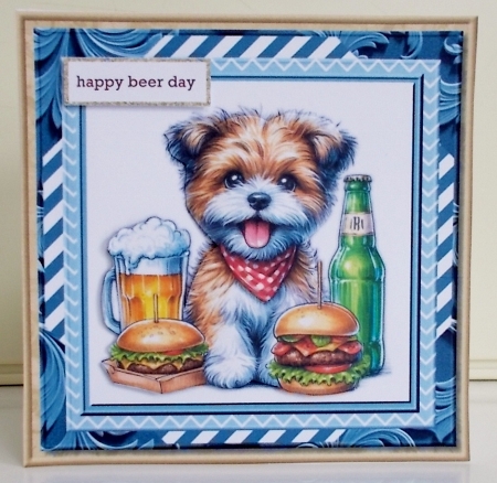 Dogs, Beer and Burgers 7x7 by Pam Stubley