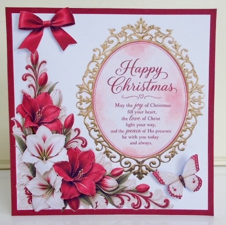 Amaryllis Christmas 7 x 7 Card by Pam Stubley