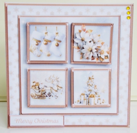 White and Gold Christmas - Square Layers Card Mini Kit by Pam Stubley