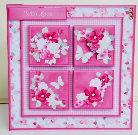 Pink Posies - Square Layers Card Mini Kit by Pam Stubley