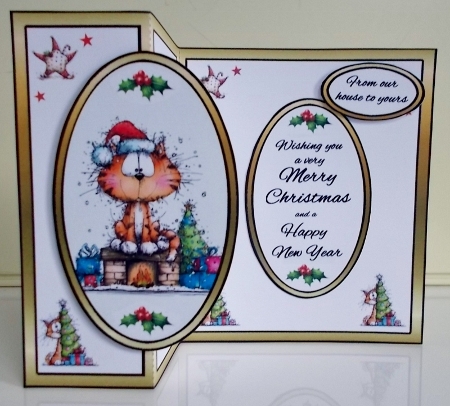 FBG Whimsical Christmas cat by Pam Stubley