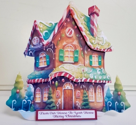 No 2 From Our House To Your House 7 x 7 Shaped Card by Pam Stubley