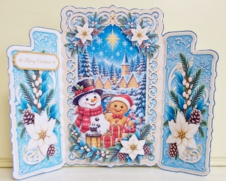 Snowman & Gingerbread Friend Christmas Card Kit with Edelweiss by Pam Stubley