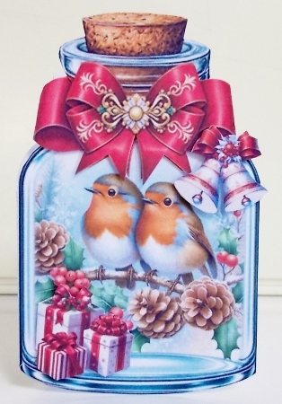Cut & Fold Robin Shaped Christmas Jar by Pam Stubley