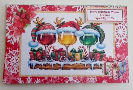 Christmas Wine Glasses - Money Wallet by Pam Stubley