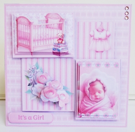 Baby Girl - Stacked Layers Card Mini Kit by Pam Stubley