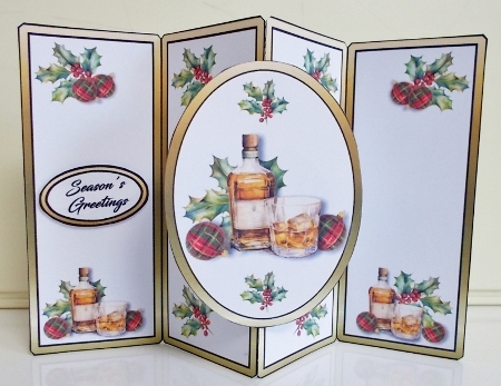 Gate fold pop-out A wee Christmas dram by Pam Stubley