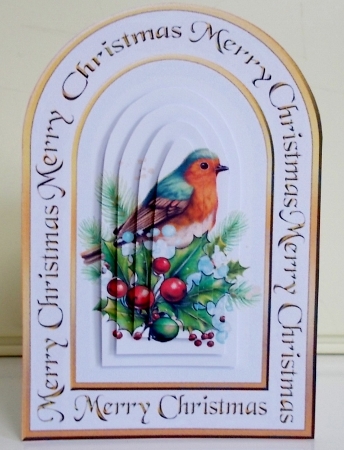 Arch shaped Robin & berries by Pam Stubley