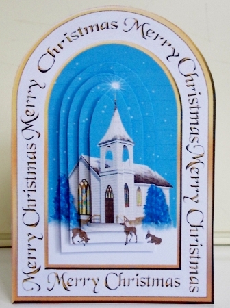 Arch shaped Winter Church by Pam Stubley