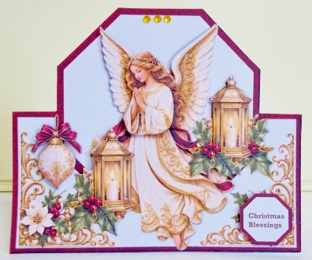 Shaped  Card  Topper Christmas Angel by Pam Stubley