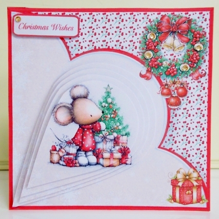 Mouses Christmas Tree - Teardrop Pyramid Card Mini Kit by Pam Stubley