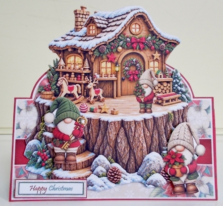 Christmas Gnome House Tent Card 2 Mini Kit by Pam Stubley