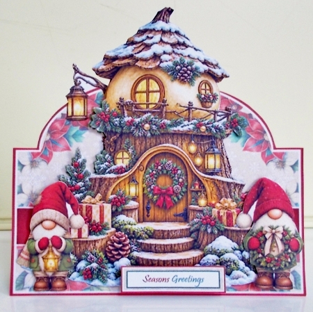 Christmas Gnome House Tent Card 3 Mini Kit by Pam Stubley