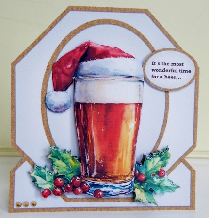 Shaped Topper   Christma Beer   Mini Kit  8x8 by Pam Stubley