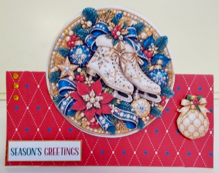 Christmas Skates Tent Card Kit-5 by Pam Stubley