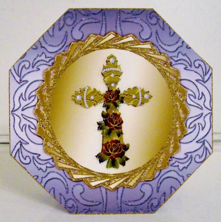 Octagon Shaped Easter/ Sympathy/ Christening Topper 10 by Pam Stubley