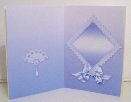 Violet Lace Fan and Doily A5 Portrait Insert by Pam Stubley