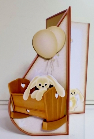 Baby Bunny Teardrop Card Kit in Sunshine Yellow by Pam Stubley