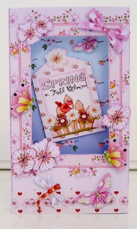 Cherry Blossom Box Card Kit (folds Flat) with Envelope by Pam Stubley
