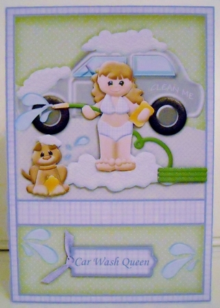 Car Wash Queen Topper & Decoupage by Pam Stubley