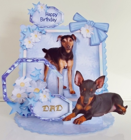Giant Easel Tableau 3D Card Kit - Manchester Terriers by Pam Stubley