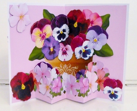 Popout - Garden Bouquet - Pansies & Busy Lizzies by Pam Stubley