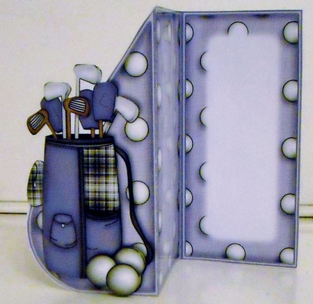 Purple Golf Clubbing Teardrop Card Kit by Pam Stubley