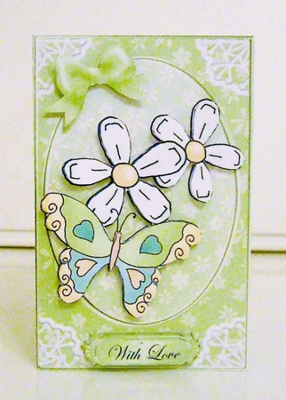 Fluttery Butterfly Lottery Wallet Card by Pam Stubley