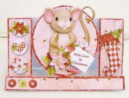 Christmas Mouse Circular Stepper Card Kit by Pam Stubley