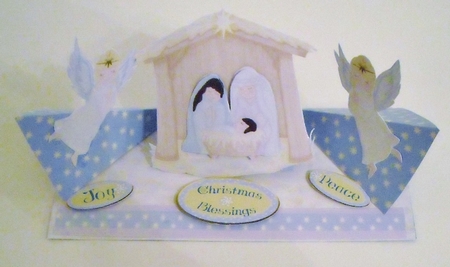 Nativity Simplicity Double Twisted Triple Easel Card Kit by Pam Stubley