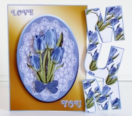 Blue Tulips and Lace Mum by Pam Stubley