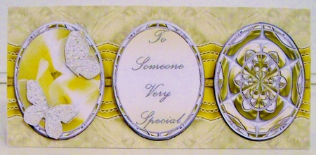 Three Cameos Dl Card - Yellow by Pam Stubley