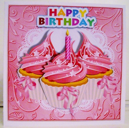 Cupcake Card Front 8x8 by Pam Stubley