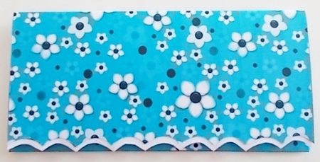 Daisy Daisy in Bright Blue Scallop Edge Money Wallet by Pam Stubley