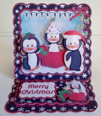Penguin Party Christmas Easel Card Kit by Pam Stubley