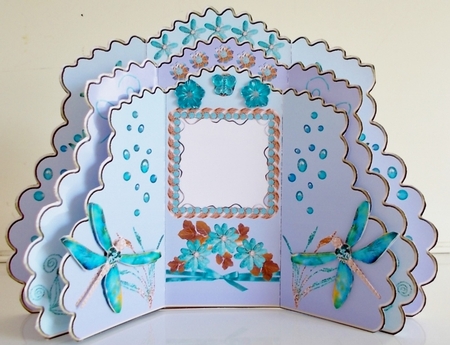 Triple Gatefold Card - Dragonfly by Pam Stubley
