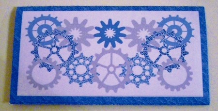 Money Wallet - Blue Cogs by Pam Stubley
