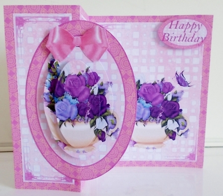 Mini Kit Teapot with Purple Roses by Pam Stubley