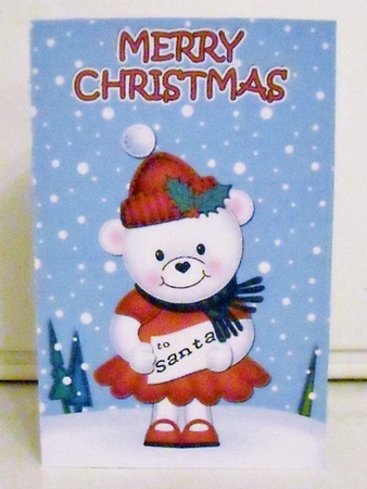 Xmas Teddy Tess Lottery Wallet Card by Pam Stubley