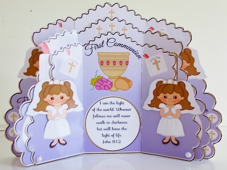 Triple Layer Gatefold - First Communion - Female by Pam Stubley