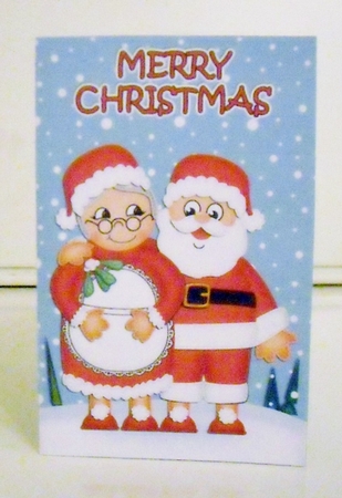 Xmas Santa & Mrs Claus Lottery Wallet Card by Pam Stubley