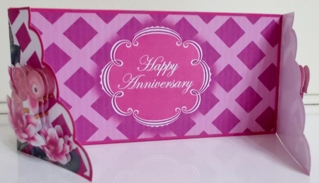 Cerise Lovebird Anniversary Fancy Lattice 3D Card Kit by Pam Stubley