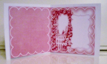 Cerise Rose Arch Plain 5in Folded Card Insert by Pam Stubley